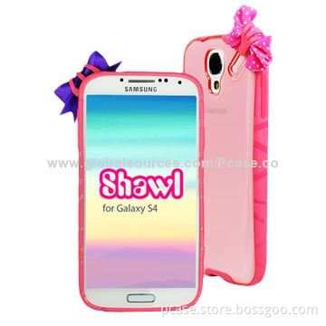 Transparent PVC Shawl Case for Samsung S4, Flexible and Transparent, Simple Design